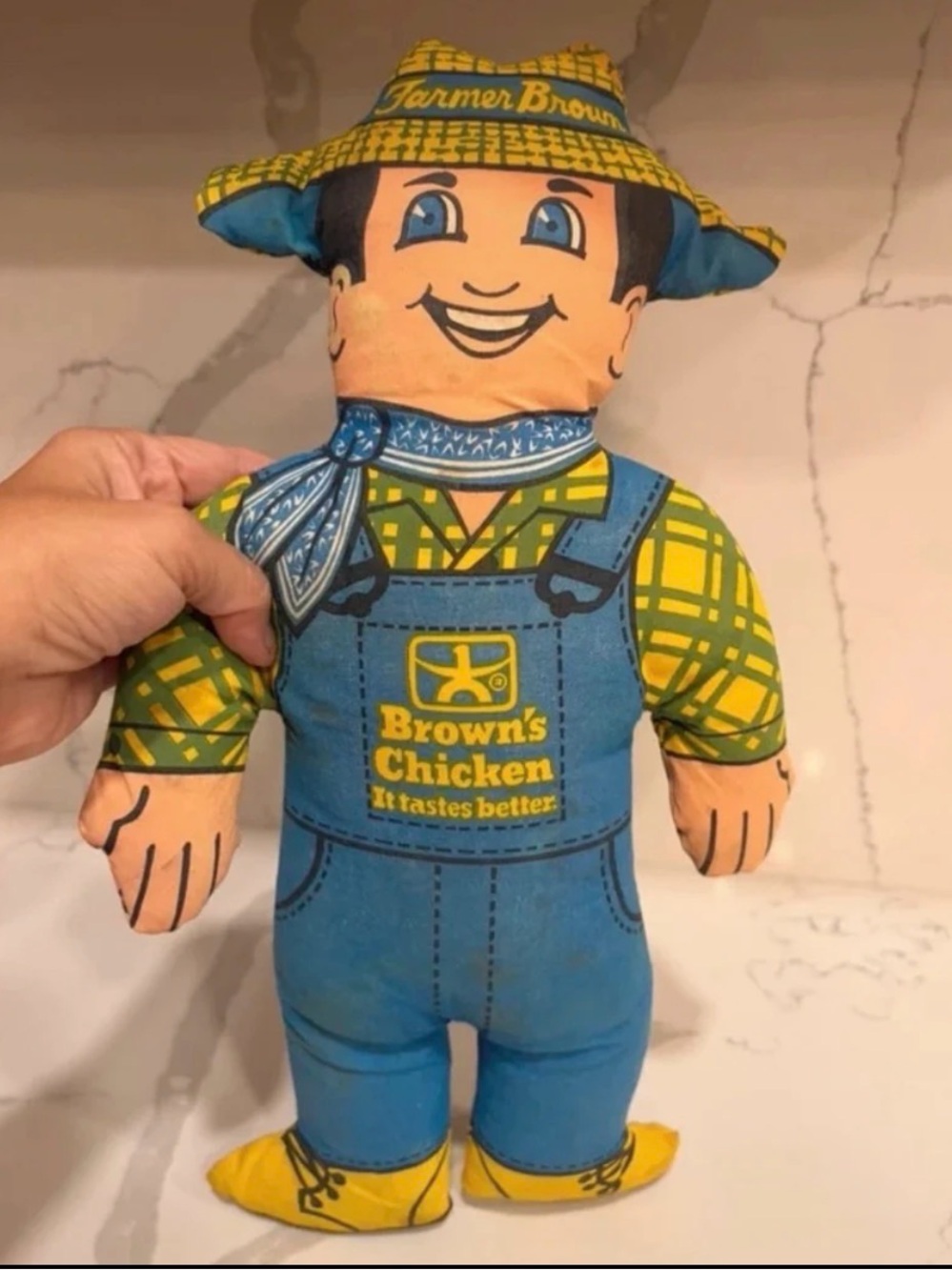 Vintage 1970s Brown's Chicken
Farmer Brown 14" Cloth Plush
Doll Advertisement